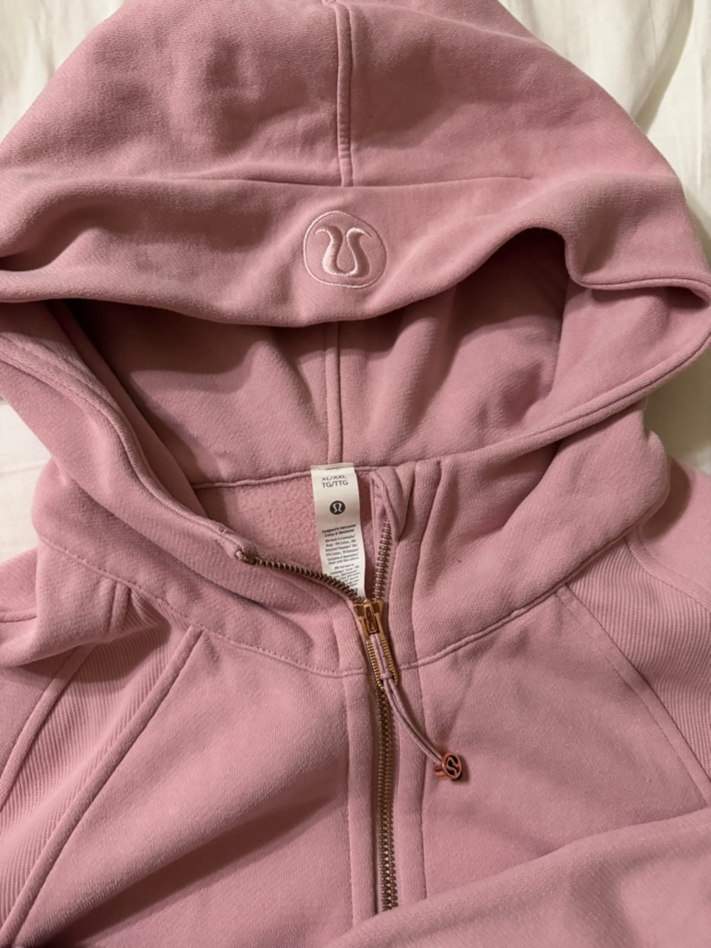 Lululemon Pink full Zip-Up oversized cropped Hoodie